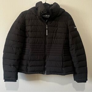 CALVIN KLEIN- Black Puffer Jacket with Hood Size L